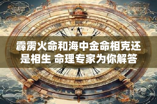 霹雳火命和海中金命相克还是相生 命理专家为你解答
