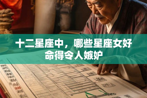 十二星座中，哪些星座女好命得令人嫉妒