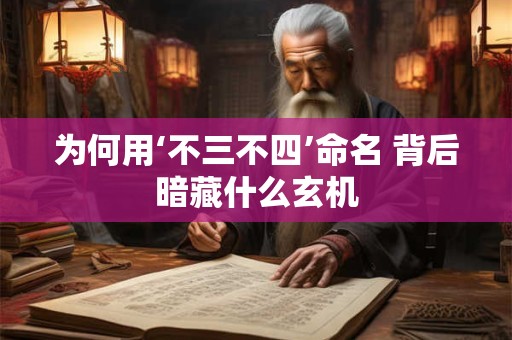 为何用‘不三不四’命名 背后暗藏什么玄机