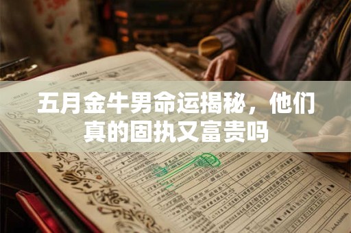 五月金牛男命运揭秘，他们真的固执又富贵吗