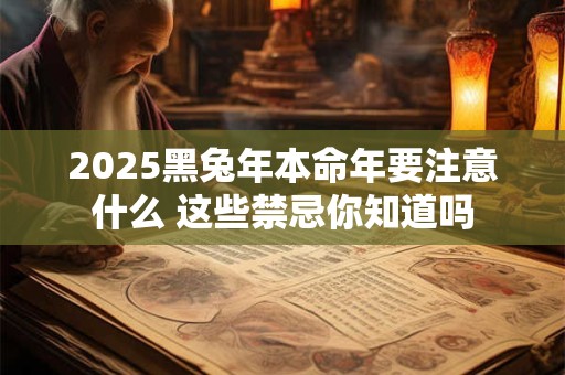 2025黑兔年本命年要注意什么 这些禁忌你知道吗