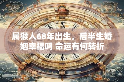 属猴人68年出生，后半生婚姻幸福吗 命运有何转折