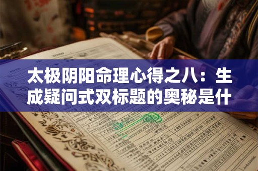 太极阴阳命理心得之八：生成疑问式双标题的奥秘是什么