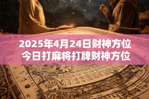2025年4月24日财神方位 今日打麻将打牌财神方位！