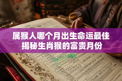 属猴人哪个月出生命运最佳 揭秘生肖猴的富贵月份