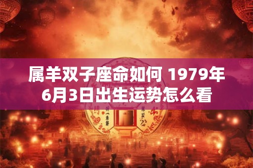 属羊双子座命如何 1979年6月3日出生运势怎么看