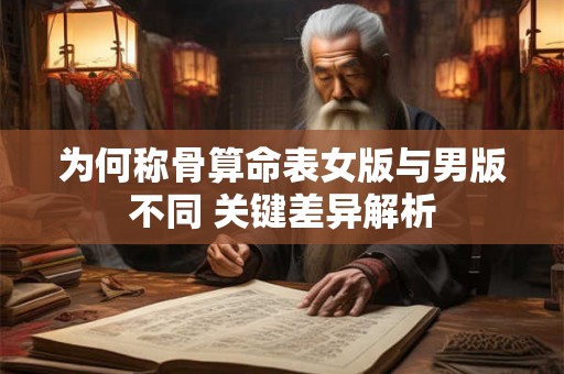 为何称骨算命表女版与男版不同 关键差异解析