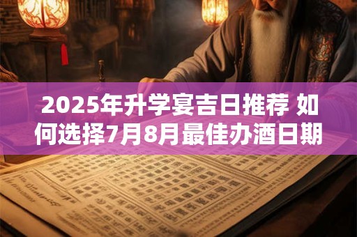 2026年升学宴吉日推荐 如何选择7月8月最佳办酒日期 2026年升学宴吉日推荐 如何选择7月8月最佳办酒日期