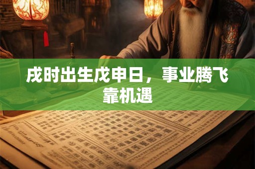 戌时出生戊申日，事业腾飞靠机遇