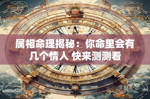 属相命理揭秘：你命里会有几个情人 快来测测看