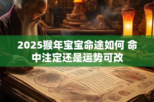 2025猴年宝宝命途如何 命中注定还是运势可改