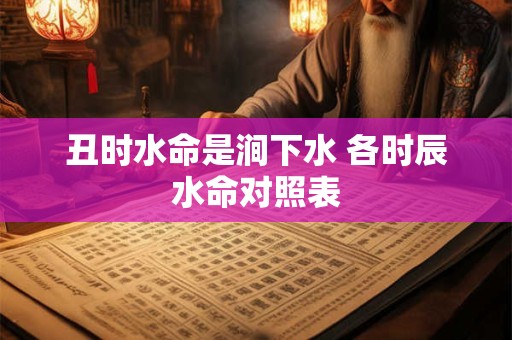 丑时水命是涧下水 各时辰水命对照表