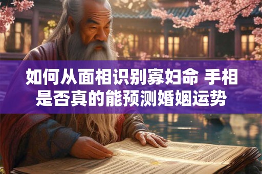 如何从面相识别寡妇命 手相是否真的能预测婚姻运势