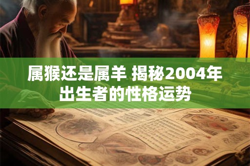 属猴还是属羊 揭秘2004年出生者的性格运势