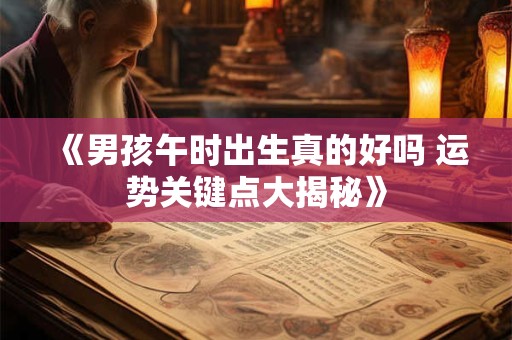 《男孩午时出生真的好吗 运势关键点大揭秘》