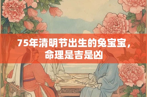 75年清明节出生的兔宝宝，命理是吉是凶