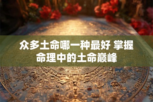 众多土命哪一种最好 掌握命理中的土命巅峰