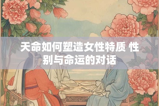 天命如何塑造女性特质 性别与命运的对话