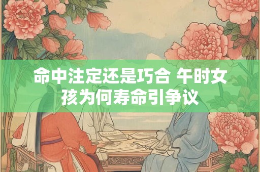 命中注定还是巧合 午时女孩为何寿命引争议