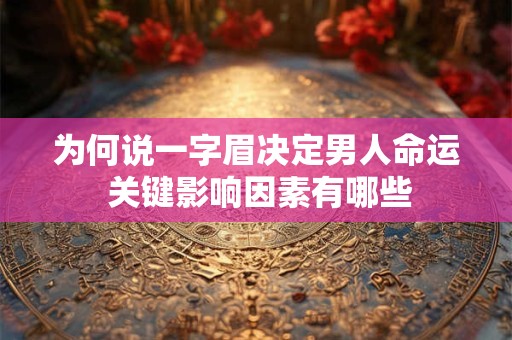 为何说一字眉决定男人命运 关键影响因素有哪些