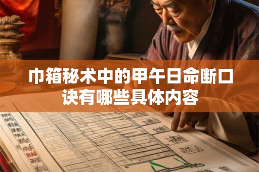 巾箱秘术中的甲午日命断口诀有哪些具体内容