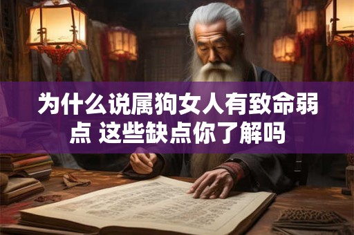 为什么说属狗女人有致命弱点 这些缺点你了解吗
