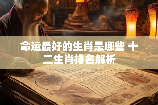 命运最好的生肖是哪些 十二生肖排名解析