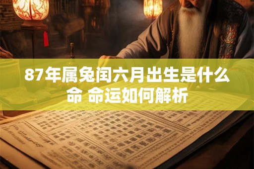 87年属兔闰六月出生是什么命 命运如何解析