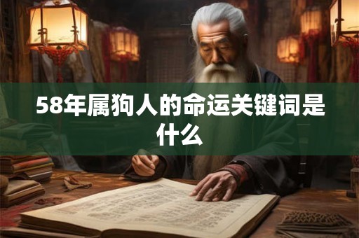 58年属狗人的命运关键词是什么