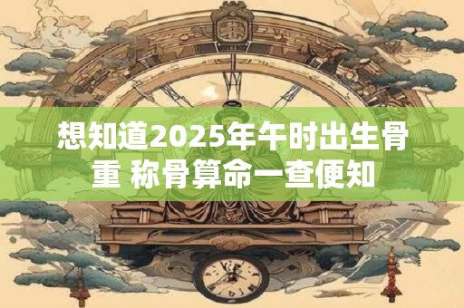 想知道2025年午时出生骨重 称骨算命一查便知