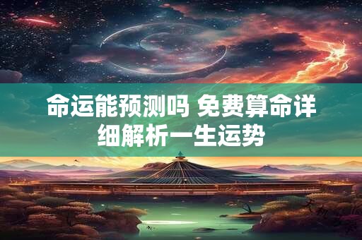 命运能预测吗 免费算命详细解析一生运势