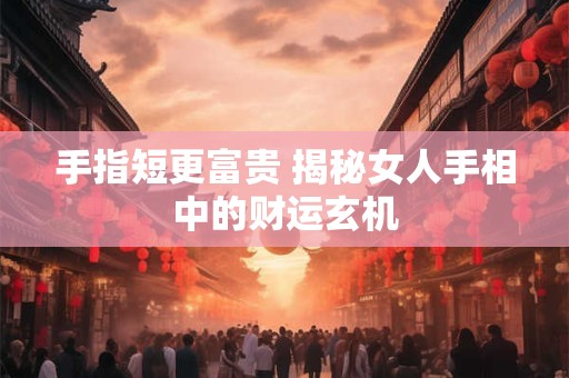 详细阅读:手指短更富贵 揭秘女人手相中的财运玄机 手指短更富贵 揭秘女人手相中的财运玄机
