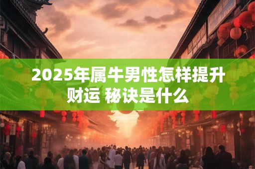 2025年属牛男性怎样提升财运 秘诀是什么