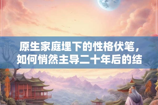 原生家庭埋下的性格伏笔，如何悄然主导二十年后的结局