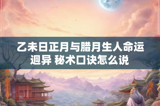乙未日正月与腊月生人命运迥异 秘术口诀怎么说 乙未日正月与腊月生人命运迥异 秘术口诀怎么说