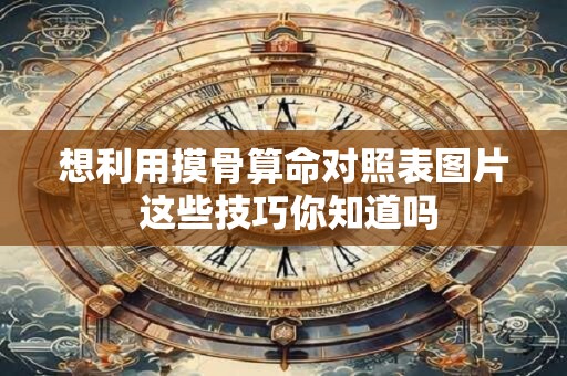 想利用摸骨算命对照表图片 这些技巧你知道吗