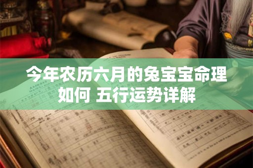 今年农历六月的兔宝宝命理如何 五行运势详解