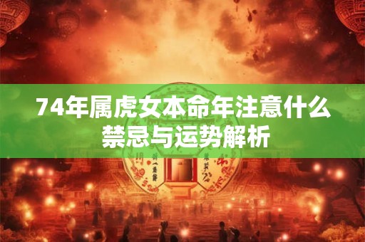 74年属虎女本命年注意什么 禁忌与运势解析