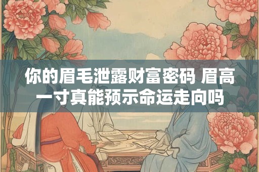 你的眉毛泄露财富密码 眉高一寸真能预示命运走向吗