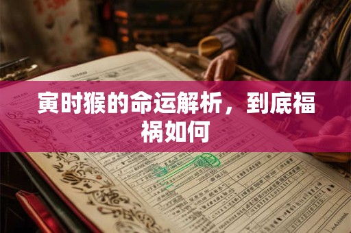 寅时猴的命运解析，到底福祸如何