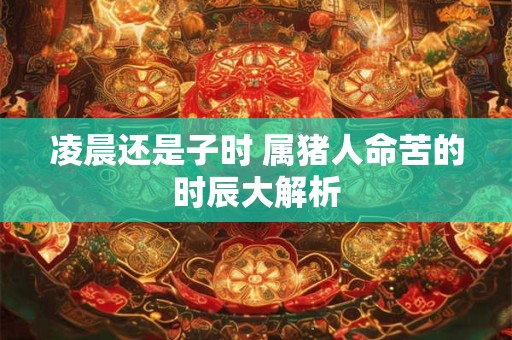 凌晨还是子时 属猪人命苦的时辰大解析