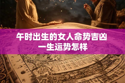 午时出生的女人命势吉凶 一生运势怎样