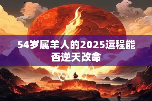 54岁属羊人的2025运程能否逆天改命 54岁属羊人的2025运程能否逆天改命