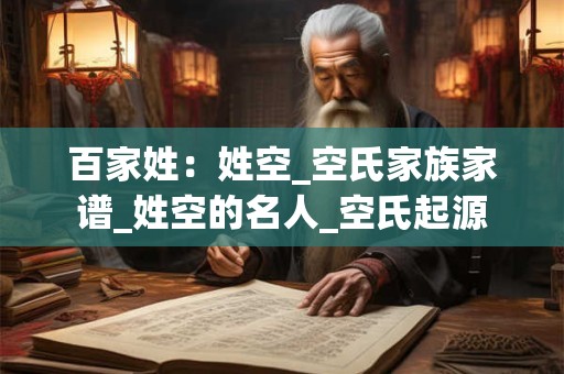 百家姓：姓空_空氏家族家谱_姓空的名人_空氏起源