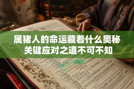 属猪人的命运藏着什么奥秘 关键应对之道不可不知