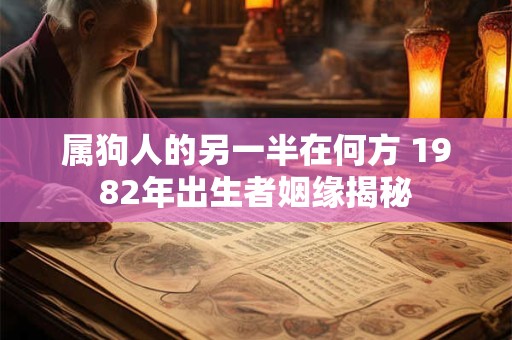 属狗人的另一半在何方 1982年出生者姻缘揭秘