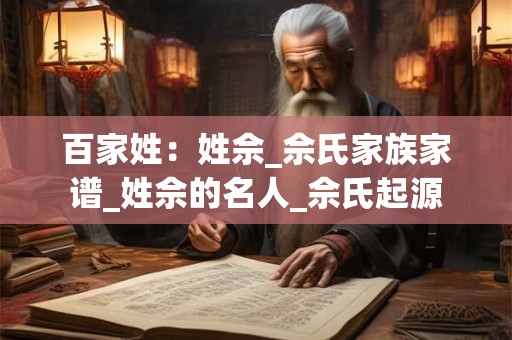 百家姓：姓佘_佘氏家族家谱_姓佘的名人_佘氏起源