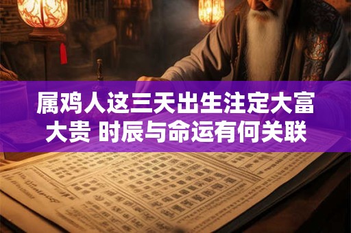 属鸡人这三天出生注定大富大贵 时辰与命运有何关联