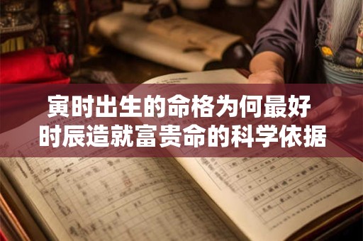 寅时出生的命格为何最好 时辰造就富贵命的科学依据