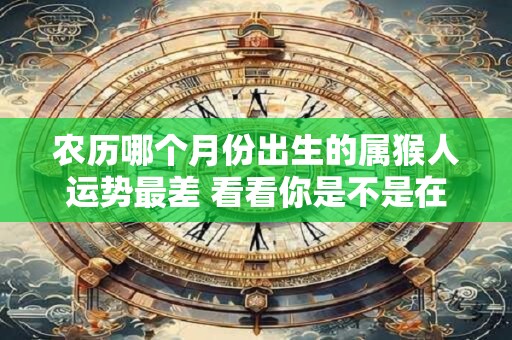 农历哪个月份出生的属猴人运势最差 看看你是不是在其中